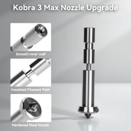 Upgraded Kobra 3 Max Combo Quick-Swap 0.4mm Hardened Steel Nozzle High Flow High Speed Print Head Extruder Hot End Kit Compatible with Anycubic Kobra 3 Max/Kobra 3 Max Combo 3D Printer