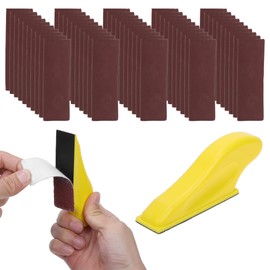 HEROFFIX 51 Pcs Sanding Discs Wet Dry Waterproof Micro Zip Detail Sander Hook & Loop Sandpaper for Woodworking 1.18"x3.54" 1500 Grit Red Aluminum Oxide