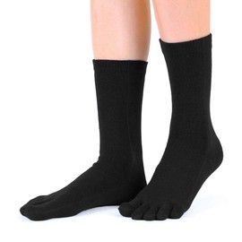 TOETOE - Men, Women Everyday Stretchy Mid-Calf Soft Cotton Seamless Plain Toe Socks, Hygienic, Breathable, UK 4-11