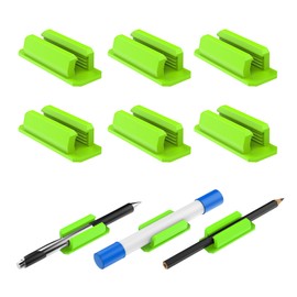 Dvobez Pencil Holder for Desk, Pen Holder for Clipboard, Silicone Pencil Holder with Adhesive for Desk Teacher Student Kids School Office Accessories - Always Keep Your Pen Handy (6 Pack, Green)