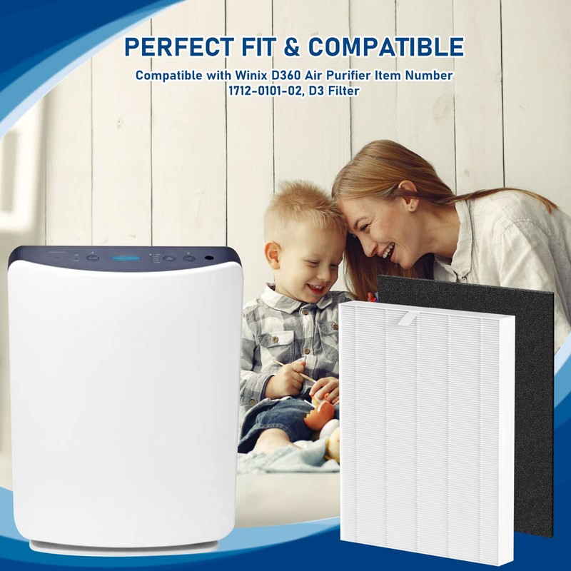 D360 True HEPA Replacement Filter D3 Compatible with Winix D360
