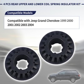 Magimaker 4 PCS Rear Upper and Lower Coil Spring Insulator Kit 52088346AB 52088402AB Compatible with Jeep Grand Cherokee 1999-2004 Spring Isolator Kit Rubber Set