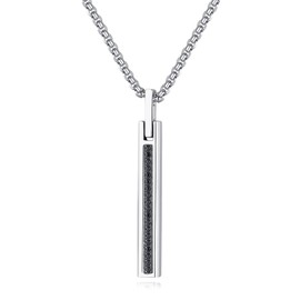 COAI CZ Paved Stainless Steel Necklace for Men Women, Silver Necklace for Men 24"