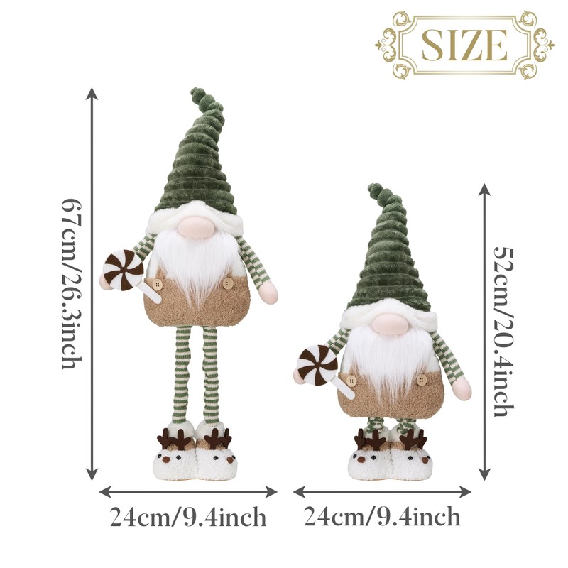 Valery Madelyn Large Christmas Gonk Decorations, Copper and Green Standing