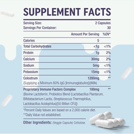 Yonrave Bovine Colostrum Capsules Supplement 1300mg - Extra High 60% IgG Bovine Colostrum - Gut, Bone, Exercise, Immune - 120 Capsules