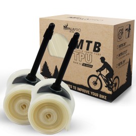 IMPALAPRO TPU Inner Tube MTB 29, 27.5 and 26 Inches, Ultralight (56-66 g), Compact and Resistant to Punctures, for Tyres 1.75-2.4 with French Valve Presta 45 mm (Pack of 2, 27.5 Inches)