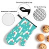 Mxocom Cute White Llama Oven Mitts and Pot Holders Sets