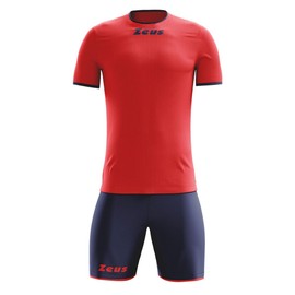 Zeus Man Woman Unisex Suit Kit T-shirt Pants Shorts Football Soccer Five-a-Side Championship Red-Blue Sticker (S)