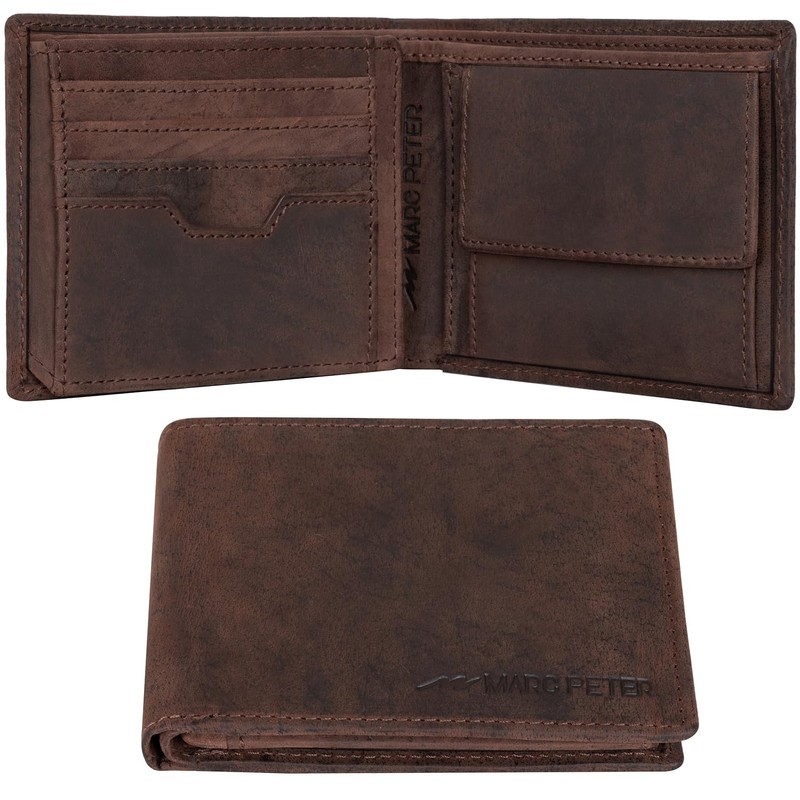 Marc Peter Oslo Men's Brown Leather Wallet with RFID Protection,