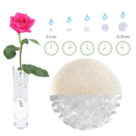 Trendfinding 500 g water-retaining pure granules crystal, grain size 3.5 - 4 mm, decoration for flowers and plants, very economical, versatile use