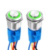 DMiotech 2 Pack 7/8 Inch Stainless Steel Latching Push Button