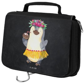 Mr. & Mrs. Panda Penguin Coconut Wash Bag, gray, Hand Drawn