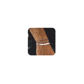 Moodear Stackable Bracelets for Men 925 Sterling Silver Snake Chain Bangle Cuff Bracelet Set Mens Jewelry