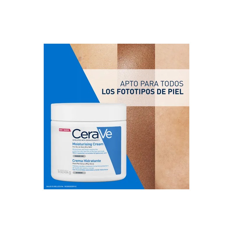 Crema Hidratante Cerave para piel seca a muy seca 454g