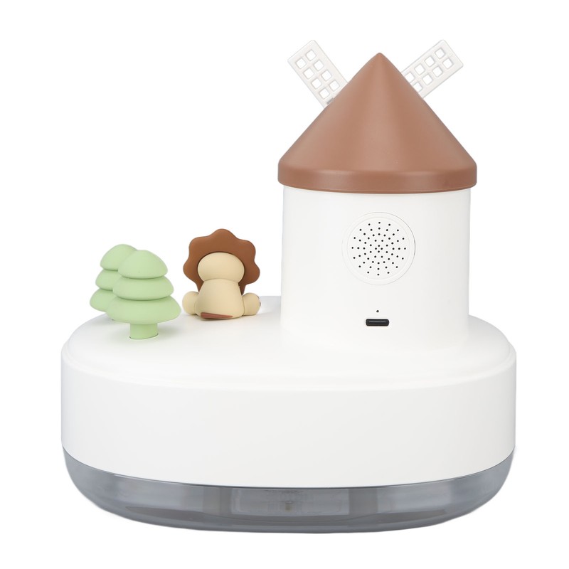 Windmill Music Box Humidifier Creative Bedroom Office Wireless Portable Rotating