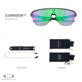 Oakley oo9248 924809 42mm matte black ink/prizm golf Shield sunglasses for men+ Bundle Accessory Leash Kit, Microfiber Pouch