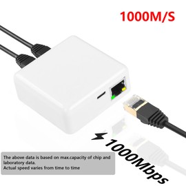 SinLoon RJ45 Network Splitter Adapter, Gigabit Ethernet Splitter 1 to 2 Adapter, 1000Mbps RJ45 Network Extension Connector,Two Devices Share The Internet at The Same Time(White Gigabit 1 to 2)