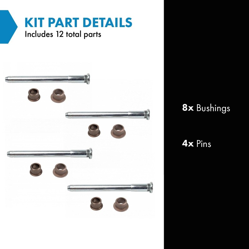 TRQ Front Rear Door Hinge Pin Bushing Repair Kit LH