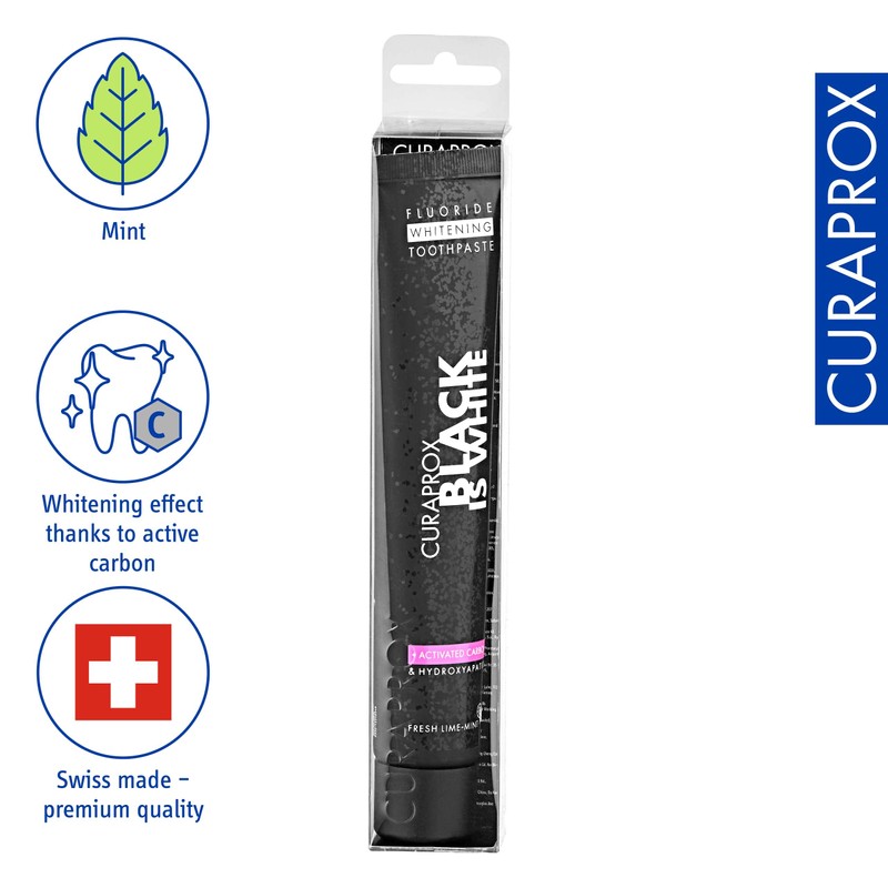 Curaprox Black is White Toothpaste – for Teeth Whitening &