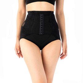 [foert noire] ガードル ショーツ 骨盤ガードル 産後ガードル 補正下着 レギュラー ガードル ぽっこりお腹 補整下着 ヒップアップ ロングガードル ハード タイプ メッシュ (L, ブラック)