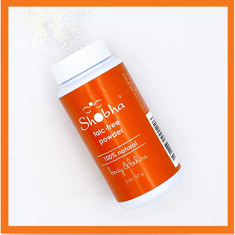 Shobha Talc-Free Powder, Pre-Waxing and Sugaring Body Powder - Natural