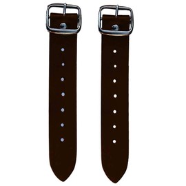 Kilt Straps and Buckle 7" Genuine Leather Extender 1.25" Wide Dark Brown Strap - Set of 3 Pcs