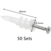 50 Sets of Plasterboard Fixing Screws,Self Drilling Drywall Anchors
