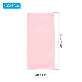 PATIKIL Brillenetui 7,09" x 3,54", 25 Stück Mikrofaser-Weiches Brillenetui, Brillentasche mit Zugband für Handy, Sonnenbrillen-Anti-Kratz-Aufbewahrung, Pink