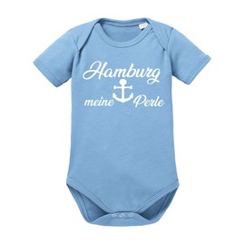 clothinx Hamburg, meine Perle, Funny Football Motif Baby Bodysuit Organic, sky blue
