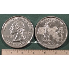 Big 3" Metal Replica of a 2000 Issue Massachusetts State Quarter - Paperweight