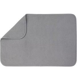 Microfibre Dish Drying mat XL for Kitchen Draining Board Mat Washing Up Drying Mat Super Absorbent Quick Drying 46cm x 60 cm Grey