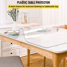 VEVOR Clear Desk Cover Protector, 40 x 80 inch, 1.5 mm Thick Plastic Clear Desk Pad Mat, Rectangle Waterproof Table Top Protector, Scratch Proof and Easy Cleaning for Office Dresser Night Stand