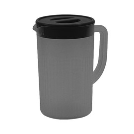 Jarra de Agua Fría, Conveniente Jarra de Agua de 2.7L Resistente a Altas Temperaturas con Tapa para Bebidas de Jugo de té (Negro)