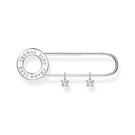 THOMAS SABO Sabo 925 Sterling Silver Safety Pin Brooch with White Stones - 1.3cm x 4.3cm X0279-225-14, Silver, Cubic Zirconia