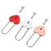 3pcs Heart Shaped Padlock with 3 Keys Rustproof Zinc Alloy