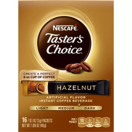 NESCAFÉ Nescafe Taster's Choice Instant Coffee Singles Sticks Packets - Hazelnut