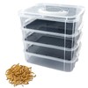 Mealworm Breeding Kit,Prevent Escape Mealworms Keeper,Four-Layer High Capacity Mealworm Farm,To