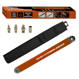 RZKNIP Offset Extension Wrench, Zero Degree Ratchet Extension Set Includes 1/2", 1/4" & 3/8" Drive Adapters, Ideal Universal Ratchet Extensions for Tight Spaces (Orange)