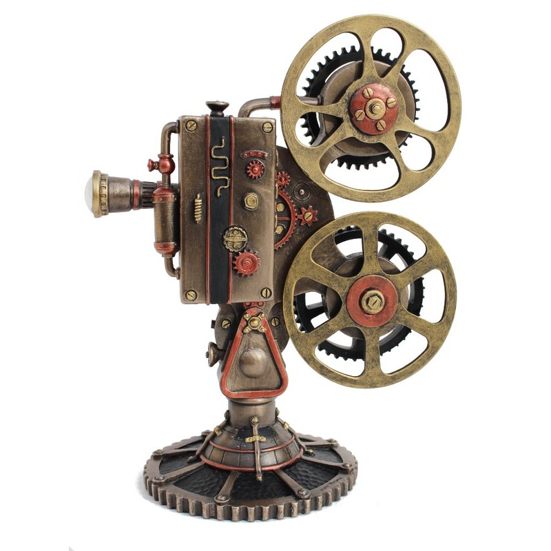 Veronese Design Steampunk Projector Statue Cold Cast Resin Antique Bronze