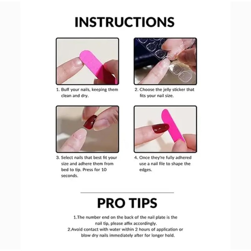 Gloss & Go 24 Reusable Artificial Fake Nail Set| Peach