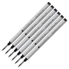 Lanier Combo Pack - 6 Pack - Monteverde® Rollerball M22 Paste Ink Refill Compatible with Most Montblanc® Style Rollerball Pens - Black (Fine Tip 0.6mm)