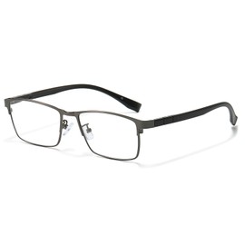 LVIOE Clear Real Glass Lenses Reading Glasses Natural Crystal Stone Smoky Quartz Lenses Blue Light Blocking Glasses LR3980