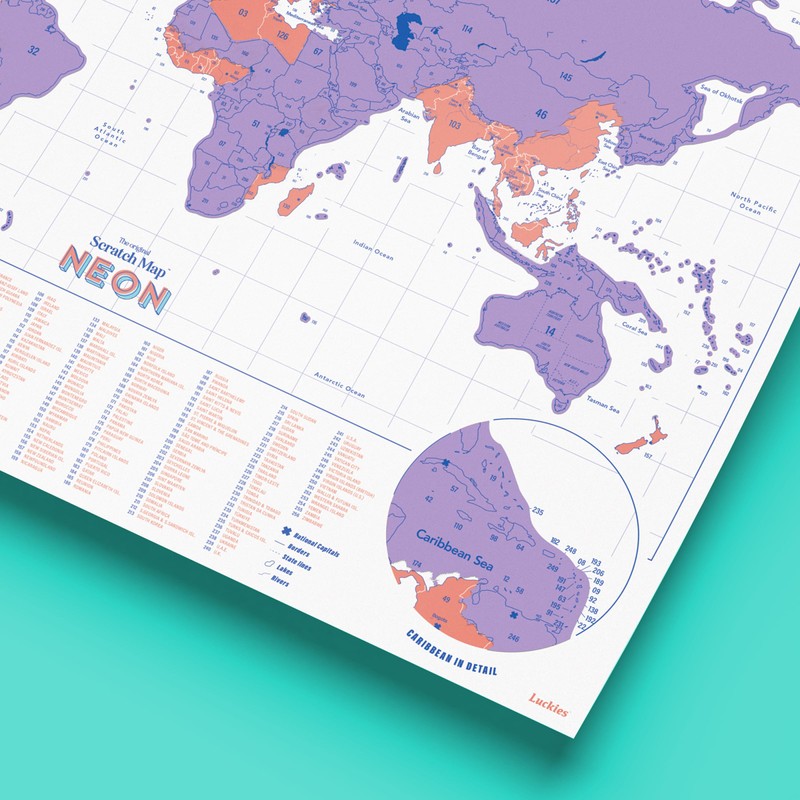 Luckies Scratch Map - Scratch Off World Map - World