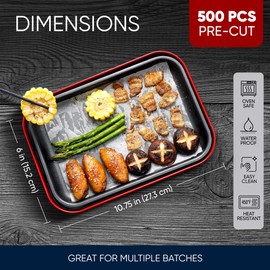 500 Pack Deli Paper Sheets, 6" Pre-Cut Dry Wax Paper Sheets For Food, Heavy Duty Pop Up Dry Wax Sheets for Restaurant, Disposable Deli Paper for Food, Waxed Paper Sheets