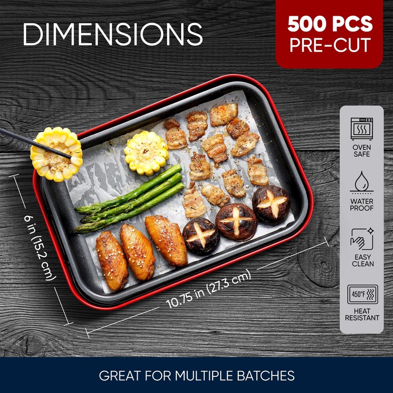 500 Pack Deli Paper Sheets, 6" Pre-Cut Dry Wax Paper