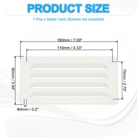 PATIKIL 7x3.5 Inch Aluminum Vent Cover, Screen Air Grille Ventilation Cover HVAC Louvered Grill for Home Kitchen Fireplace Bathroom Wall Ceiling, White