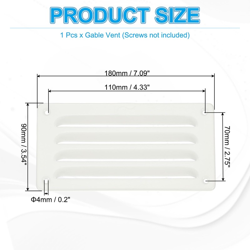 PATIKIL 7x3.5 Inch Aluminum Vent Cover, Screen Air Grille Ventilation