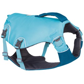 Ruffwear, Confluence Life Jacket for Dogs, Comfortable and Adjustable Dog Life Vest with Reinforced Handles, Leash Connection, and Reflective Accents, Biolumin Blue, X-Small