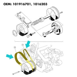 10L0L Clutch Drive Belt and Starter Generator Belt for Club Car DS 1997-Up Precedent 2004-Up Golf Cart Gas 1016203 101916701