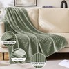 MIULEE Sage Throw Blanket 3D Ribbed Jacquard Fleece Flannel Velvet